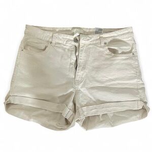 H&M Cream Denim High Rise Shorts